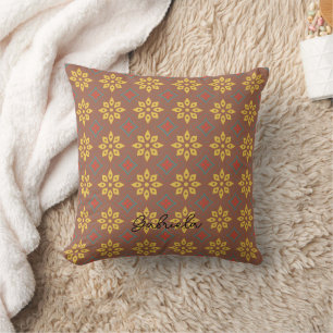 Coussin Modèle floral Abstrait avec accents géométriques
