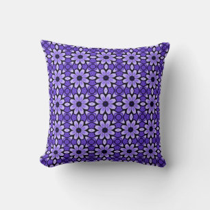 Coussin Modèle Floral Abstrait Bleu Vintage