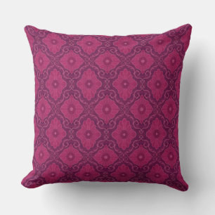 Coussin Modèle floral arabesque rubis