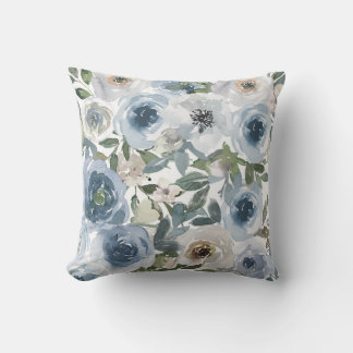 Coussin Modèle floral bleu