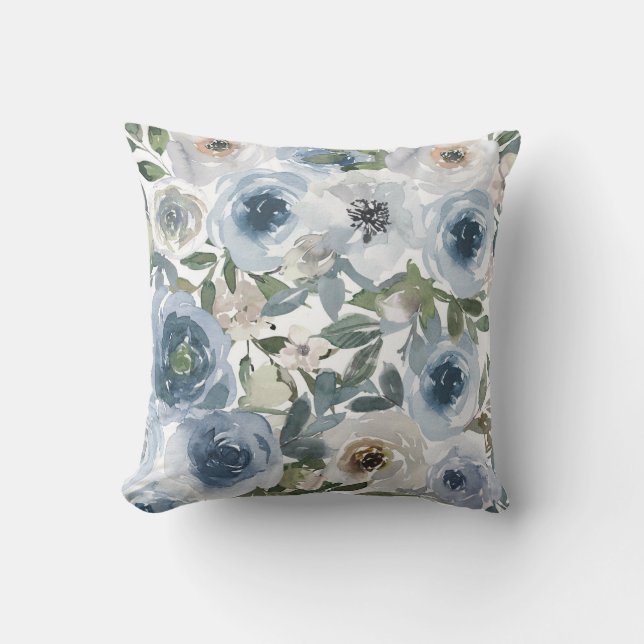 Coussin Modèle floral bleu (Recto)