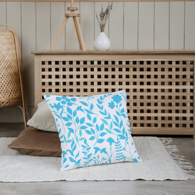 Coussin Modèle floral bleu.ST01 Aucun BG (Créateur téléchargé)