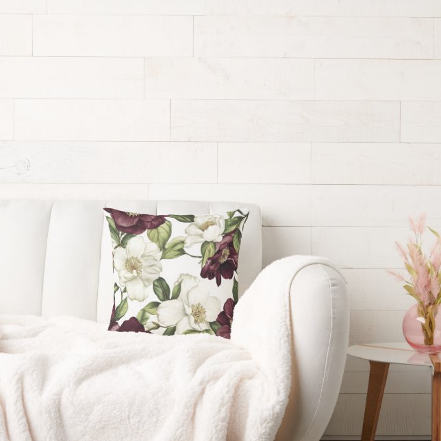 Coussin Modèle floral Bourgogne (Canapé)