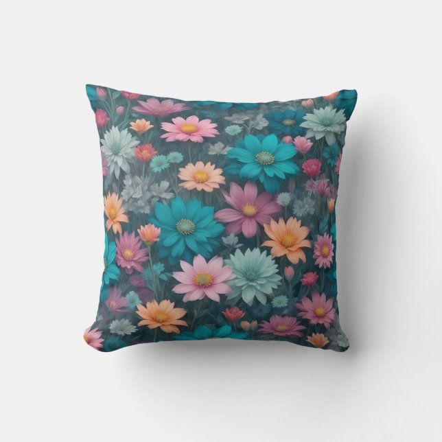 Coussin Modèle floral coloré (Recto)