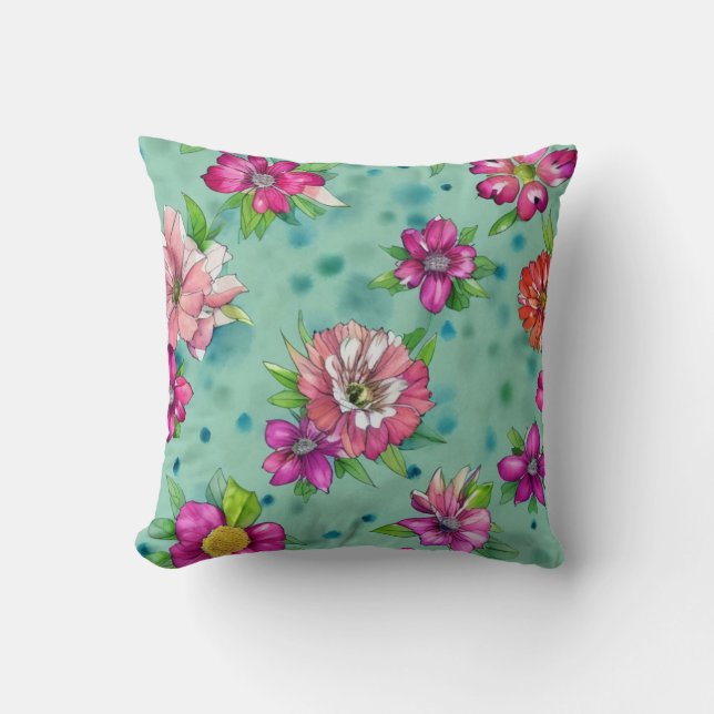 Coussin Modèle floral coloré (Recto)