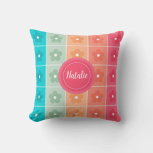 Coussin Modèle Floral coloré mignon Personnalisé