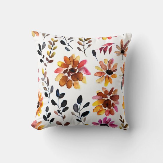 Coussin Modèle floral d'automne (Recto)