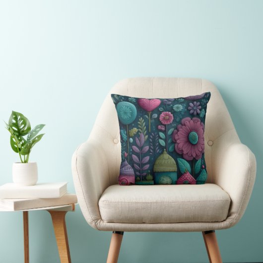 Coussin Modèle floral de conte de Whimsical (Chaise)