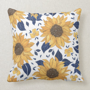 Coussin Modèle floral de tournesol