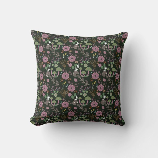 Coussin Modèle floral foncé (Recto)
