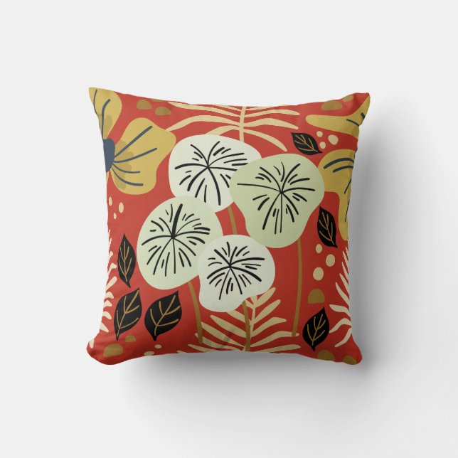 Coussin Modèle floral moderne de Joli feuillage (Recto)