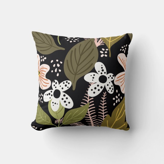 Coussin Modèle floral moderne de Joli feuillage (Recto)