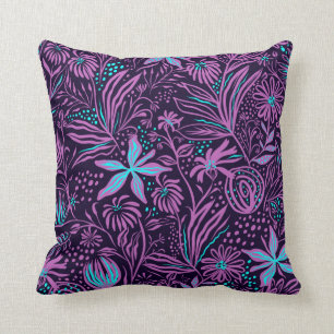 Coussin Modèle Floral Moderne De Neon Violet Jeu D'Oreille