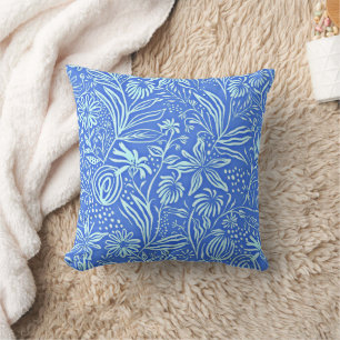 Coussin Modèle floral préféré en bleu