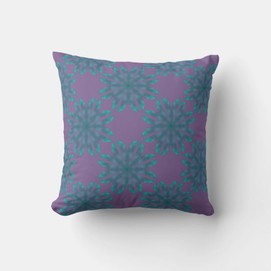 Coussin Modèle floral sur violet (Recto)