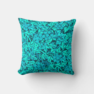 Coussin Modèle floral turquoise et Turquoise moderne Jasm
