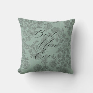 Coussin Modèle floral vintage vert