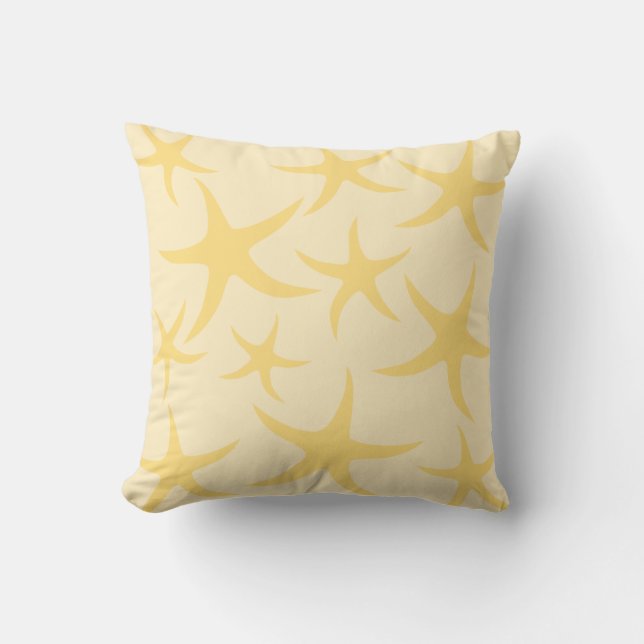 Coussin Modèle jaune d'étoiles de mer (Recto)
