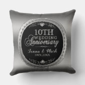 Coussin Modèle Mariage glamour 10e Argent (Verso)