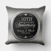 Coussin Modèle Mariage glamour 10e Argent (Recto)