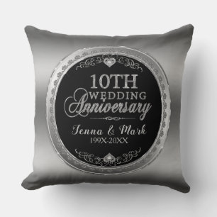 Coussin Modèle Mariage glamour 10e Argent