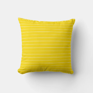 Coussin Modèle moderne élégant jaune blanc rayé