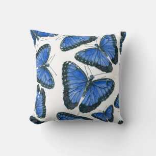 Coussin Modèle motif de papillon bleu morpho