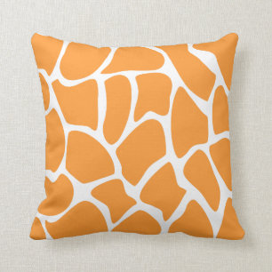 Coussin Modèle orange d'impression de girafe