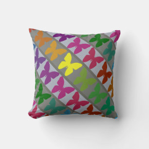 Coussin Modèle papillon coloré lancer l'oreiller