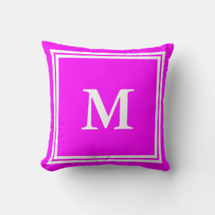 Coussin Modèle texte simple Magenta et blanc