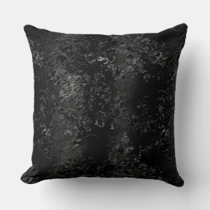 Coussin Modèle Vintage de Damas Floral Noir