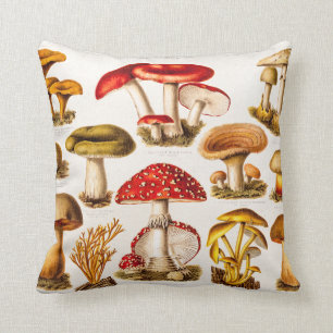 Coussin Modèle vintage de variété de champignon de 1800