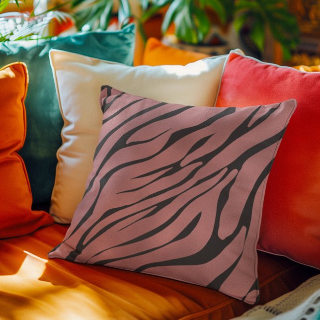 Coussin Modèle Zèbre rose métallique (Créateur téléchargé)
