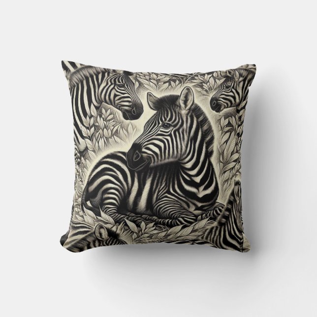 Coussin Modèle Zèbre Vintage mou (Recto)