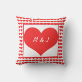Coussin Modèles de cœur Monogramme Initiales Saint-Valenti (Recto)