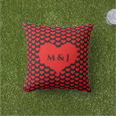 Coussin Modèles de cœur rouge Monogramme de la Saint-Valen (Herbe)