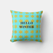 Coussin Modèles de flocons de neige Typographie d'hiver Bl (Recto)