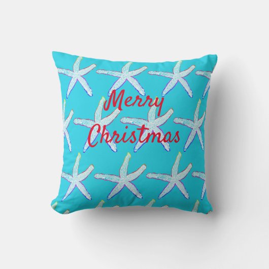 Coussin Modèles d'étoiles de mer joyeux Noël personnalisés (Recto)