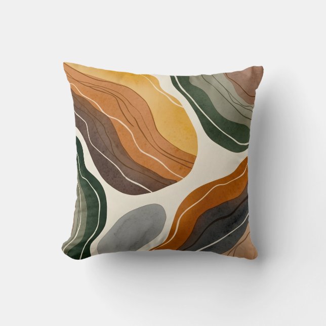 Coussin Modern Abstract Earth Tone (Recto)