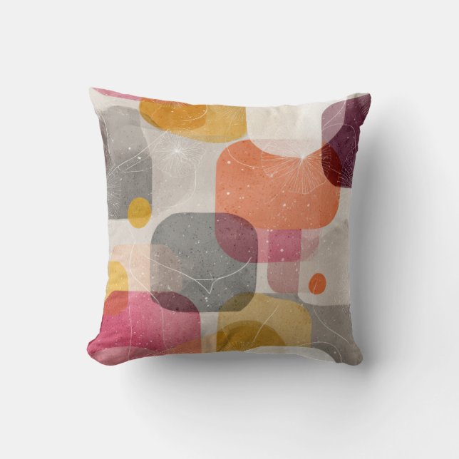 Coussin Modern Abstract Organic Shapes Throw Pillow – Eart (Recto)