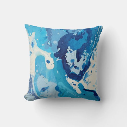 Coussin Modern abstract with pastel shades of blue ocean (Recto)