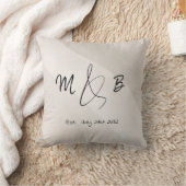 Coussin Modern Ampersand Couple Initials Script Neutre (Couverture)