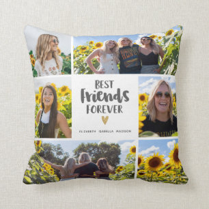 Coussin Modern Best Friends Forever Photo Collage