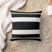 Coussin Modern Black & White Striped Decorative (Couverture)