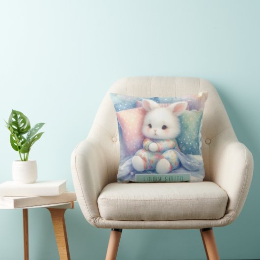 Coussin Modern Cute Pastel Bunny (Chaise)