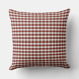 Coussin Modern Farmhouse Red White Sage Christmas Plaid