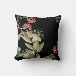 Coussin Modern Floral Design on Black
