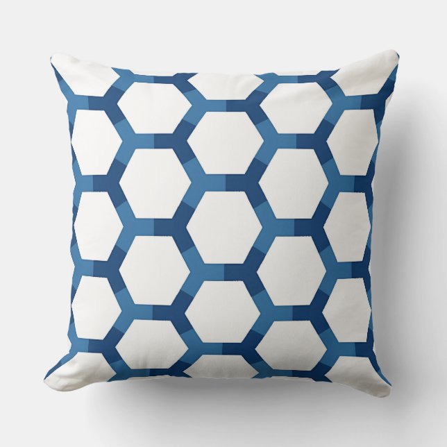 Coussin Modern Geometric Hexagon Pattern (Recto)