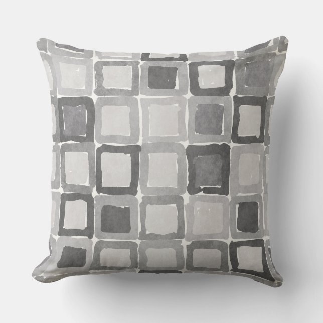 Coussin Modern Gray Painted Patches  (Recto)