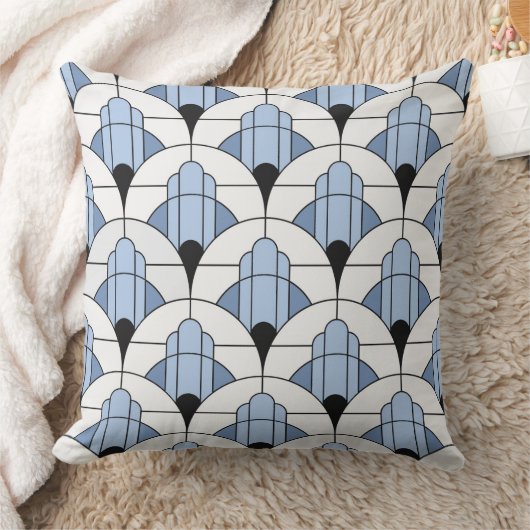 Coussin Modern Grey/Blue Art Deco Style  (Couverture)